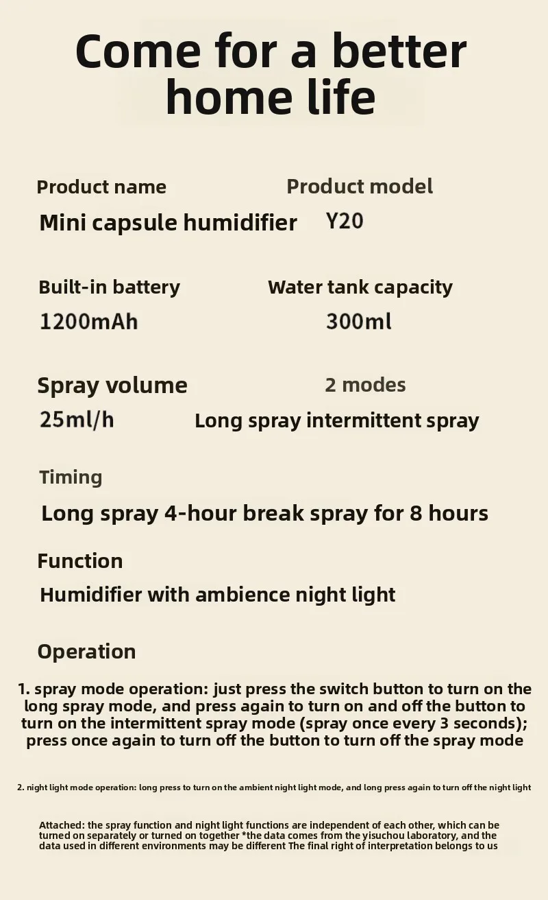Humidifier Small, Mini Portable Home, Desktop Mute Mist Purifier
