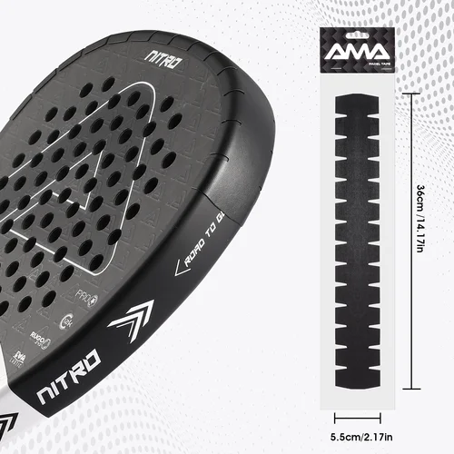 AMA SPORT Padel Raqueta Cinta de protección Paquete de 1/2/6 Protector de bordes Durable y fácil de reemplazar Protector de Padel transparente