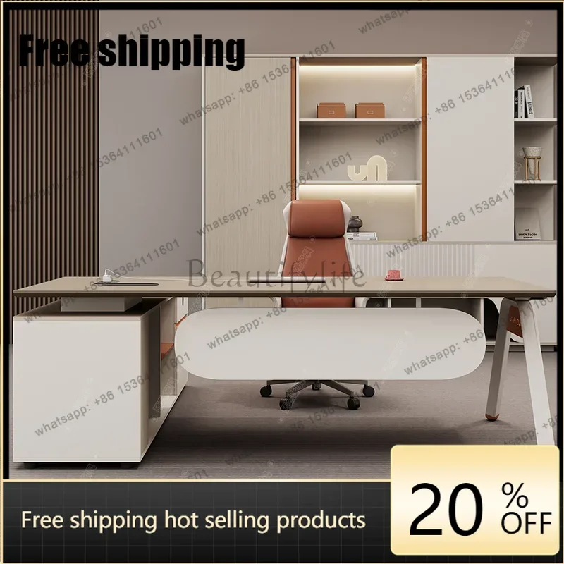 HJ decoration luxury office desk space saving reception design Minimalist office desk professional meuble