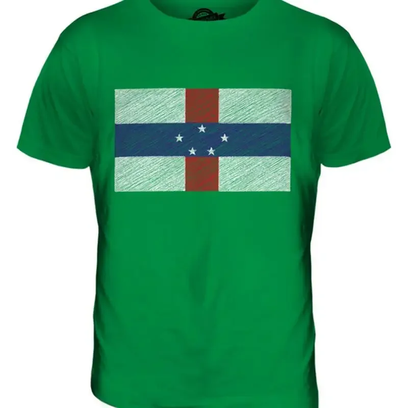 DUTCH ANTILLES DOODLED FLAG MENS T SHIRT TEE SHIRT S M L XL 2XL