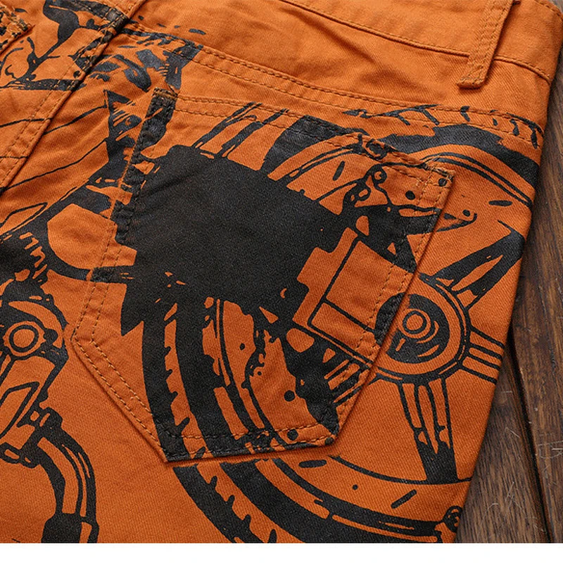 Summer Men's Fashion Luxury Y2k Korean Style Jeans Brand Solid Big Size Brown Denim Pants For Men Casual Skinny Pencil Trousers