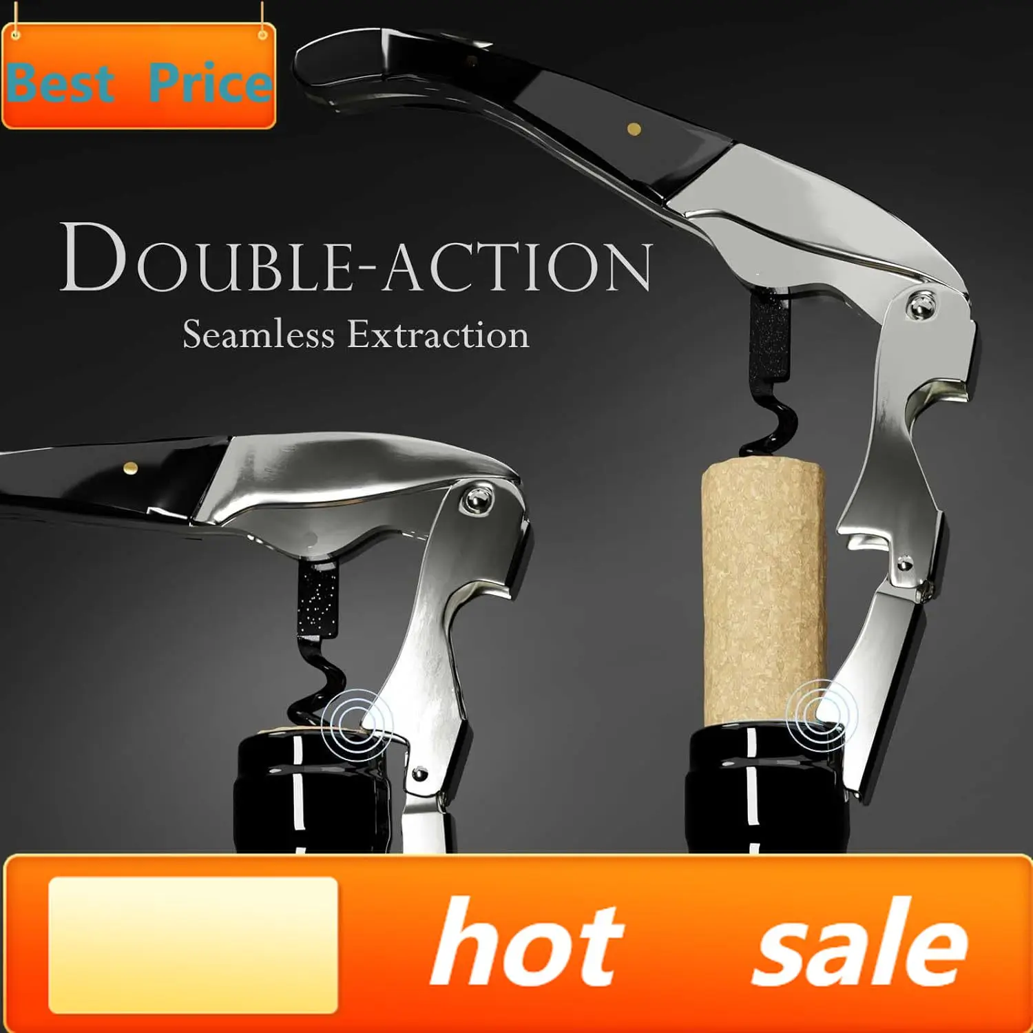 

hot-sellingZero Resistance Corkscrew Silent Wine Bottle Opener Waiters Corkscrew Wine Key Made in Japan (6-Coil Long Corkscrew)