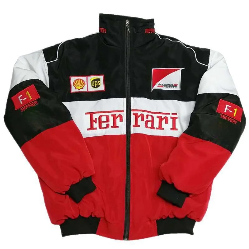 Chaqueta de motocicleta de manga larga bordada con bloques de Color de Rally Amazon F1 transfronterizo primavera otoño 2024 europea americana