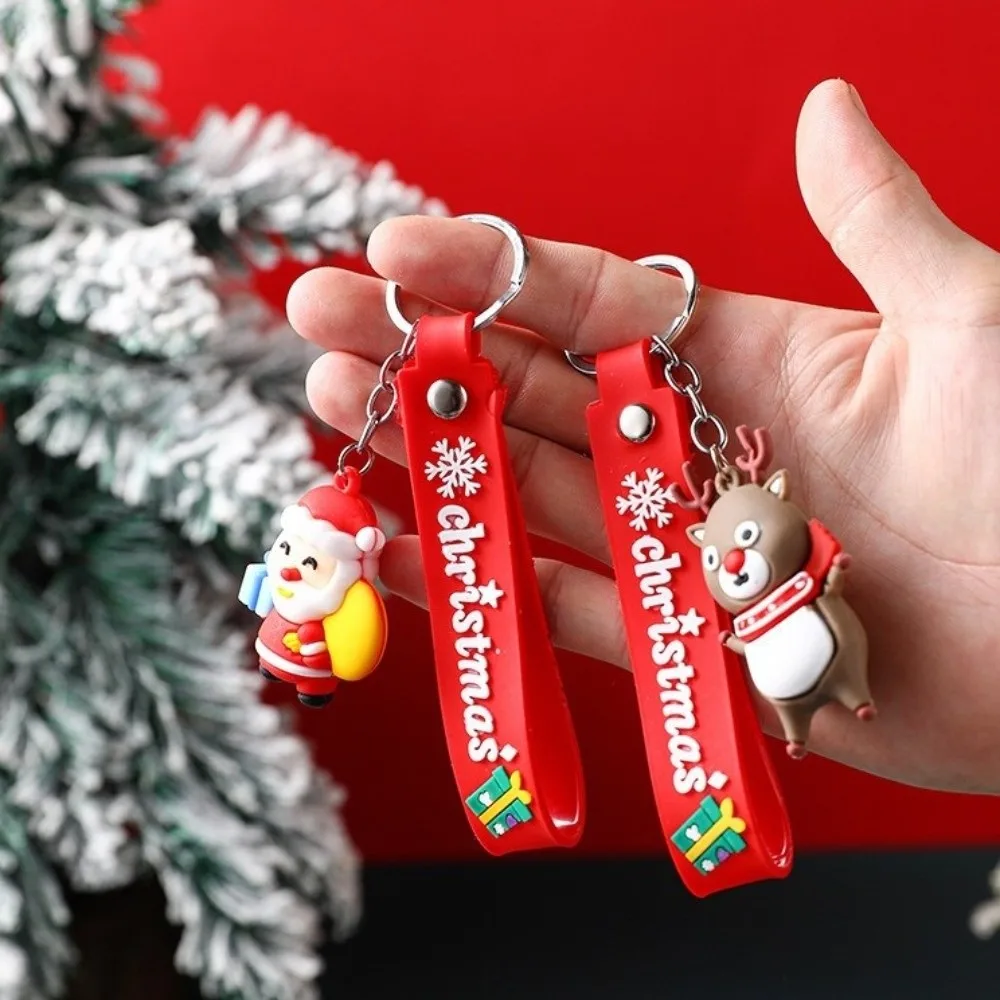 Perfect 3-in-1 Christmas Stationery Set Decorative Keychain Gel Pen Notebook Pen Set Santa Snowflake Holiday Gift Set For