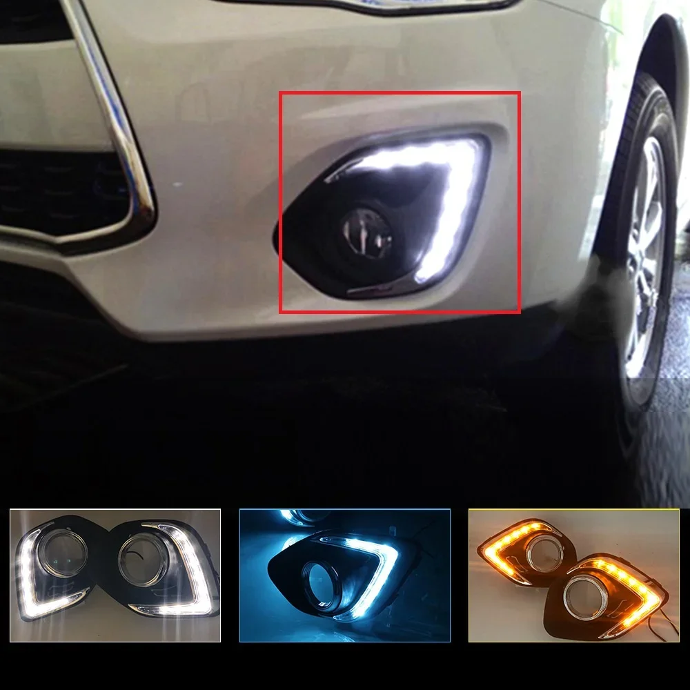 

1 set front bumper foglights fog light day light Turn signal lamp for Mitsubishi ASX 2013 2014