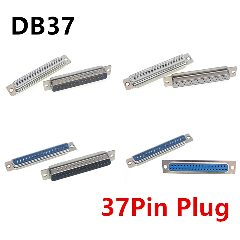 DB37 Connector Pin Socket - 37pin Port Male And Female RS232 Serial Welded Plate 2 Row D Type Plug-in Board Male-Female DP37