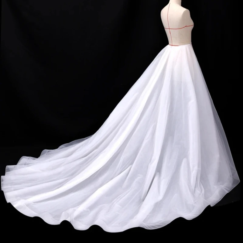 

Detachable skirt Lace tulle Train Dress Elegant 4 Layers Tulle Bridal skirt Detachable wedding Train Wedding Accessories