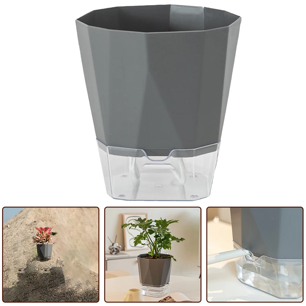 Flower Pots Transparent Double Layer Flower Pots Plastic Self Watering High-quality Plastic For Various Settings Including