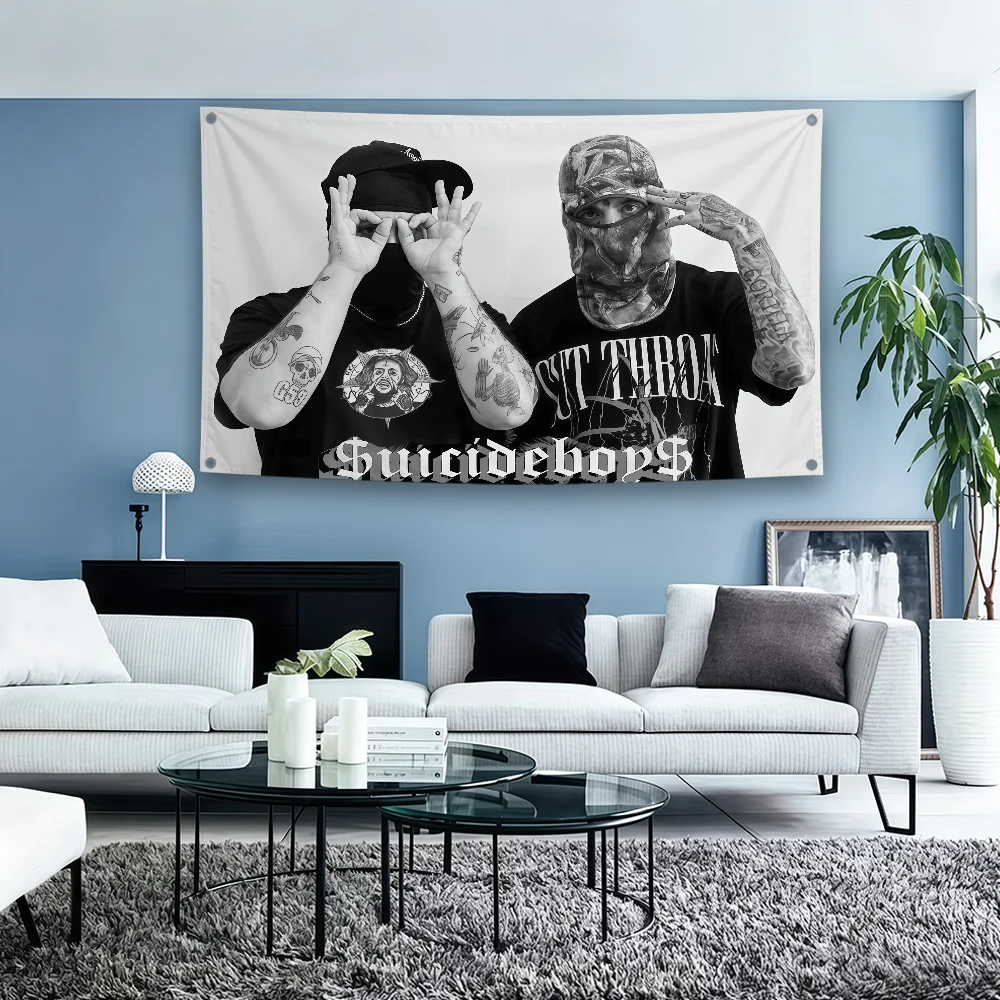 Singer S-Suicideboys Flag Polyester Banner Flags For Hip-hop Party Club Outdoor Interior Wall Paper Decoration Banner