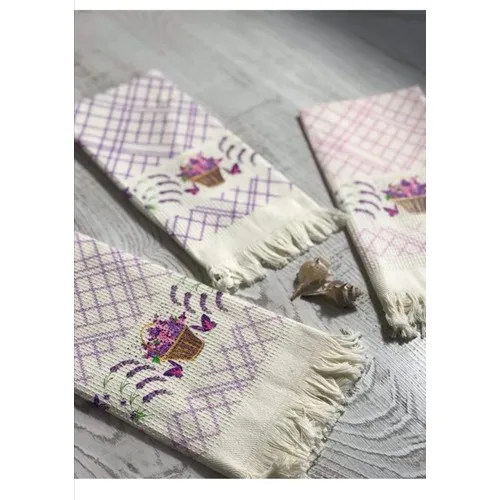 TOP Home Lavender Printed Fringed Drying Cloth