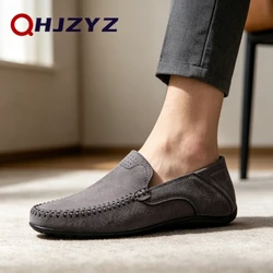 Mocasines de cuero genuino para Hombre, zapatos de diseñador, informales, hechos a mano, formales, sin cordones, 2023