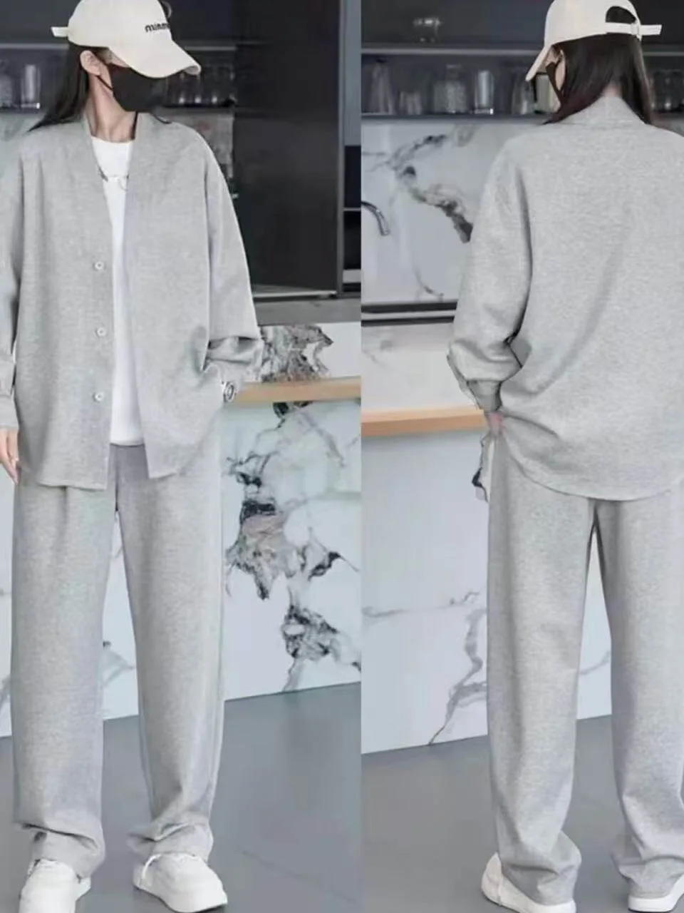 2026 New Men's Casual Sportswear Set Pure Color Long Sleeve Jacket And Pants Two-Piece Suit Simple Design Premium Feeling
