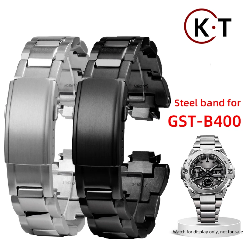 For Casio strap G-SHOCK G-steel men's  GST-B400 gst-b400 convex end watch band Solid stainless steel strap Refit accessories