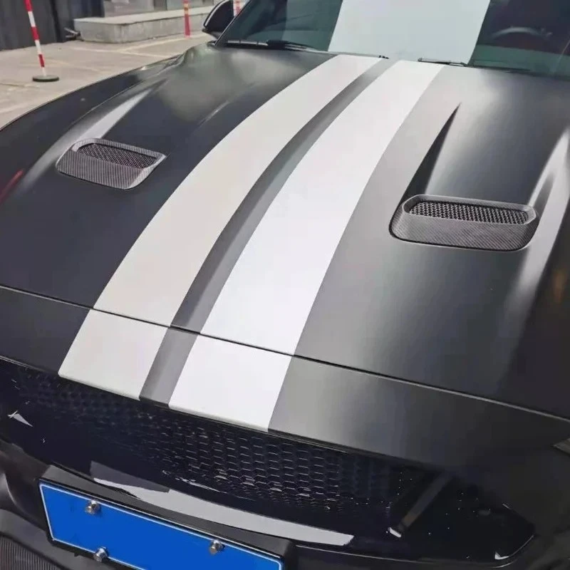 

For Ford Mustang Real Dry Carbon Fiber Cover Air Mask Hood Port Housing exterior Body Kit modification 2018-2021 Accessories