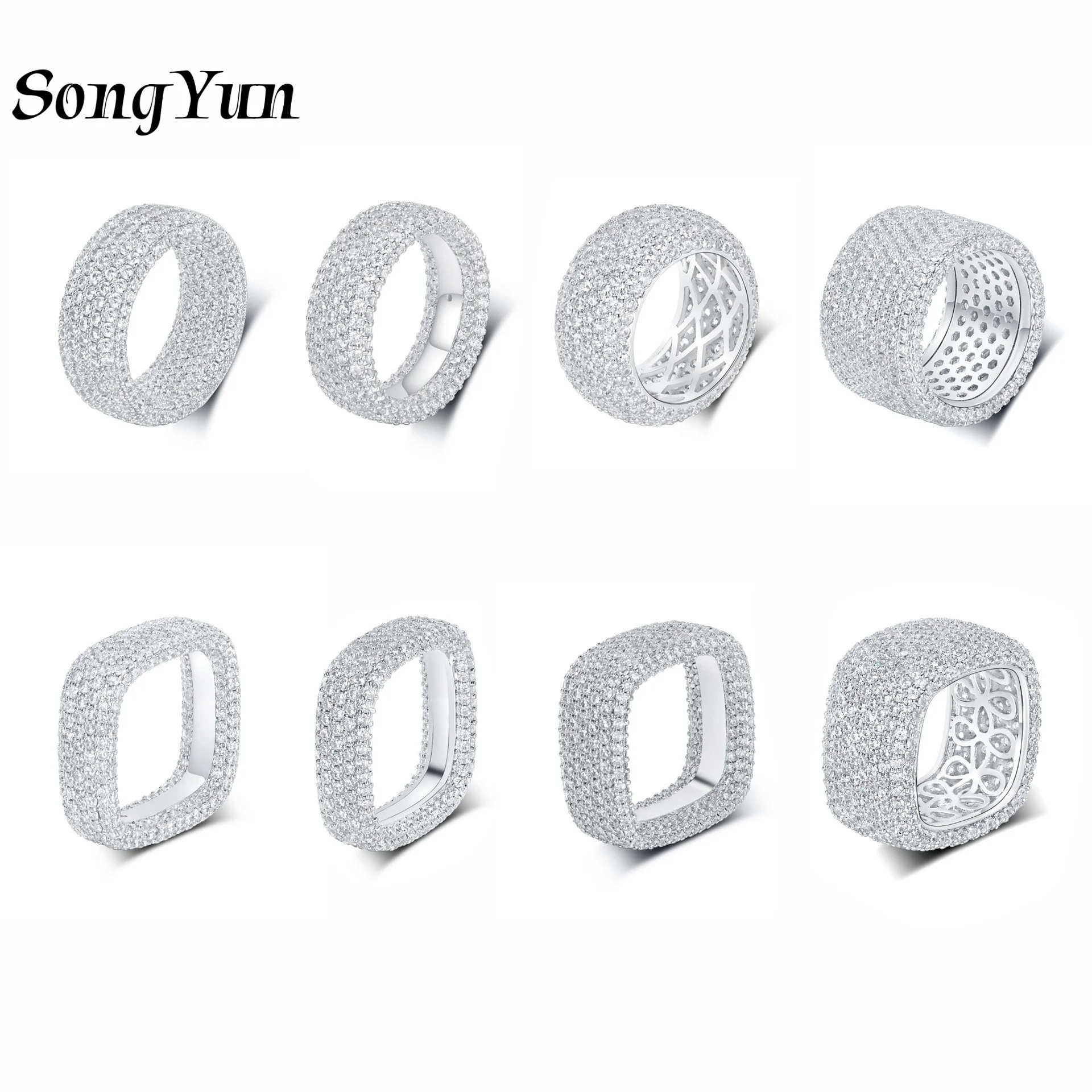 SY Brand Jewelry 925 Sterling Silver Ring Bands For Women Fashion Rings Gemstones 18K Gold Plated CMA Certificate Fine Jewelry