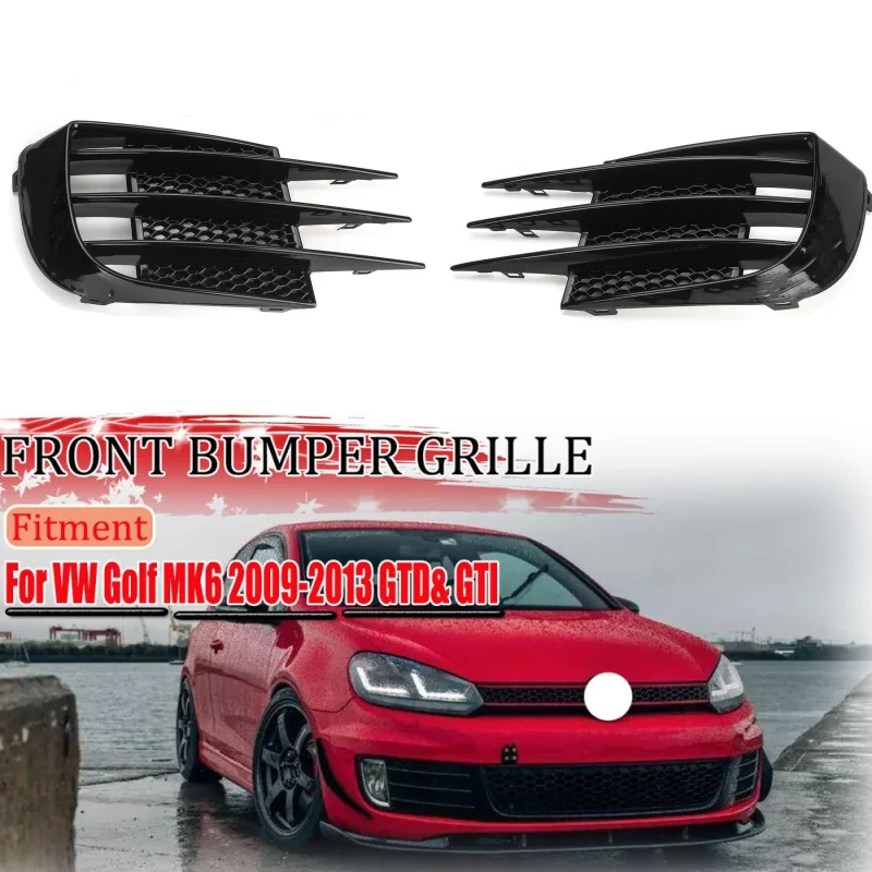 

2PCS Car Fog Lamps Cover Grill Eyebrow Eye Wind Knife Cover Trim For VW Volkswagen Golf 6 MK6 VI GTI GTD R R20 2008-2013