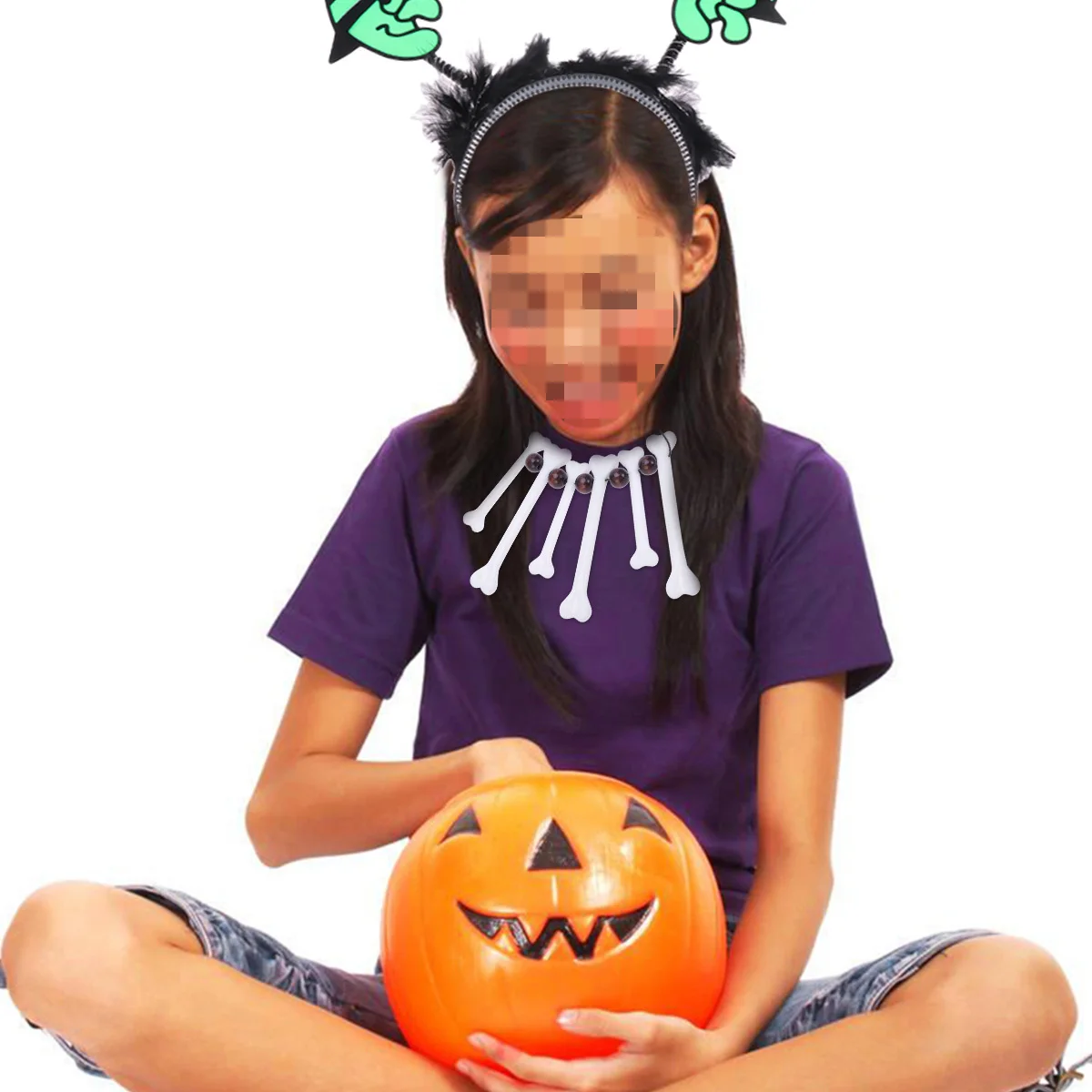 2 Stück Halloween-Knochen-Halskette, kreativer Kunststoff-Anhänger, Kette, Halsband, langlebig, leicht, für Festivals und Geschenke