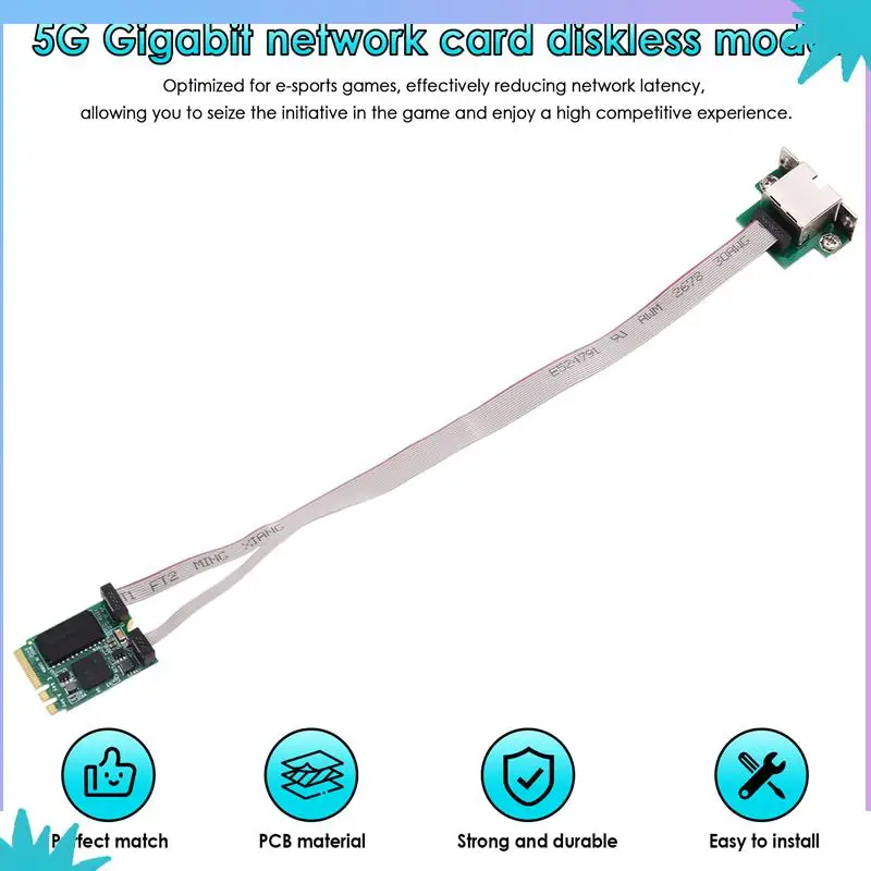 بطاقة إيثرنت ABZW RTL8126 Chip M.2 A+E KEY، شبكة جيجابت RJ45 بسرعة 5 جيجابت في الثانية، تدعم تمهيد PXE بدون قرص لـ Win10/8/7