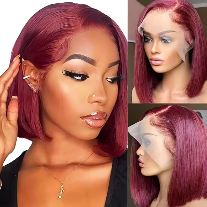Bob Wig Human Hair 13x4 Hd Lace Front Human Hair Wigs For Black Women Glueless Lace Front Wigs Pre Plucked Pre Cut Straight Bob - Image 7