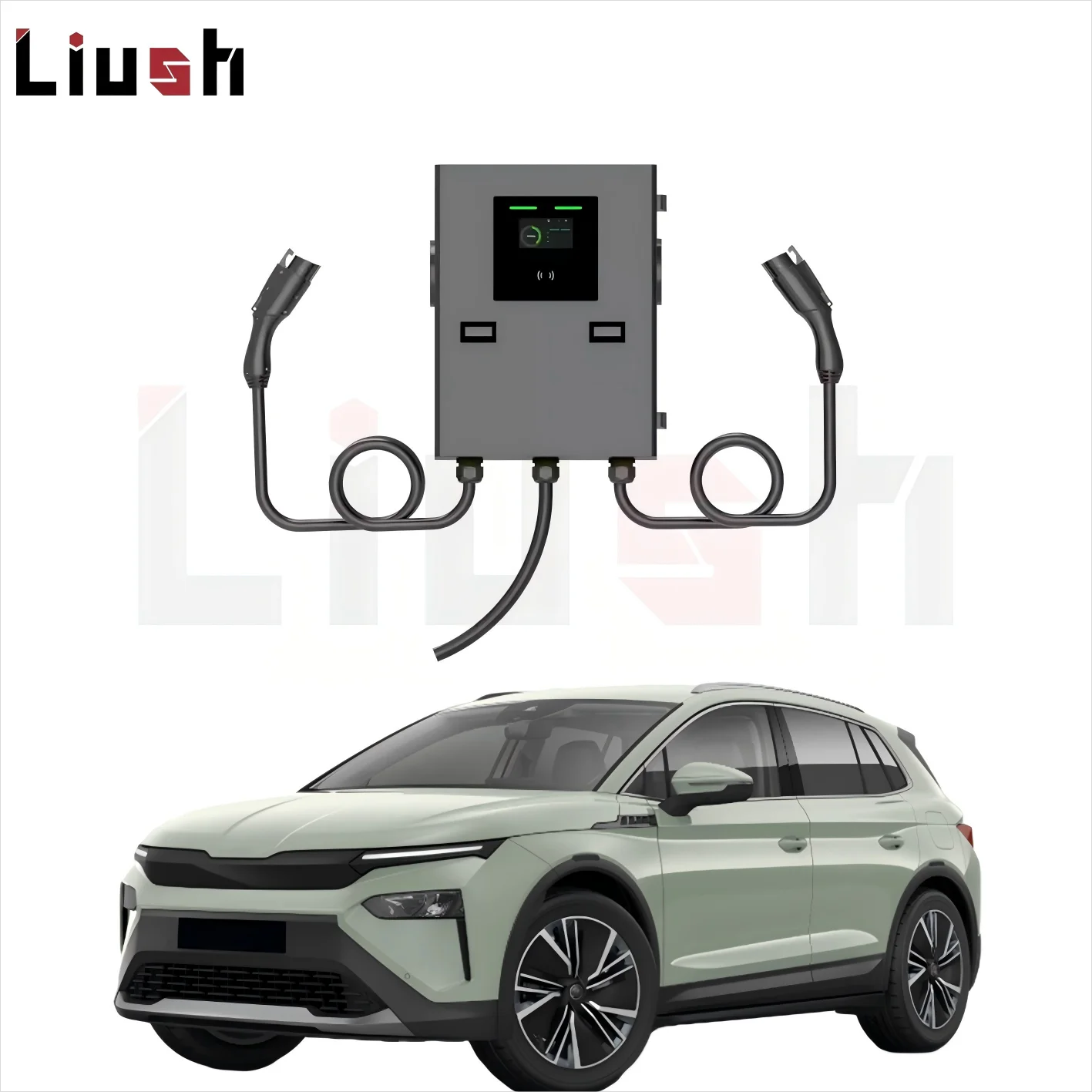 Community Block Commercial Use Charging Gun With Light for Audi 14KW Public Area Fast Charging Car Charger for Skoda Elroq Enyaq