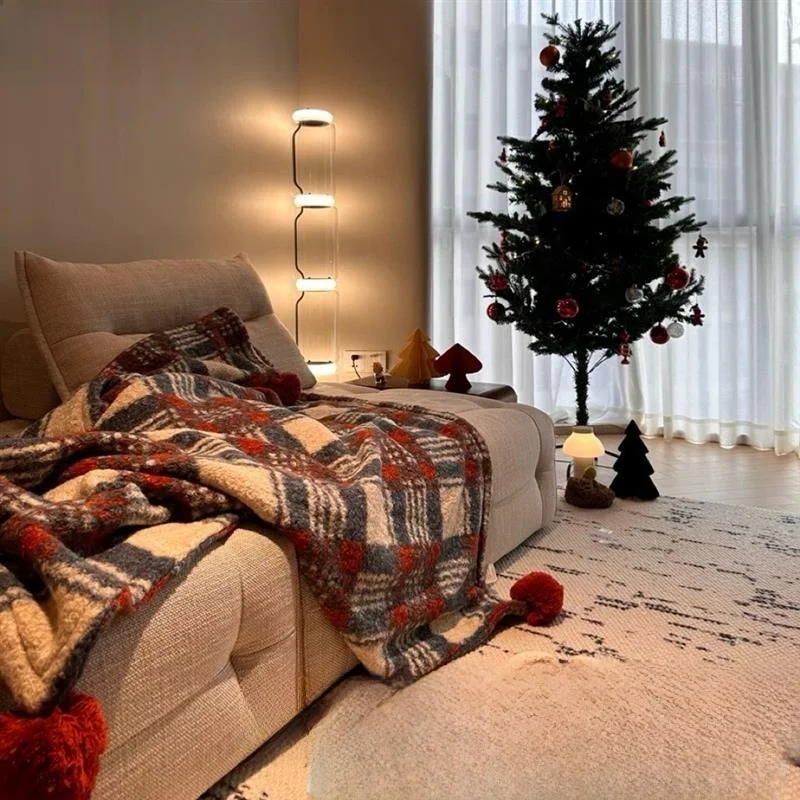 

Cisas Soft Thi Pom Tow Blanket Geometric Pattern for Sofa Nap Casual Bedding Other pes Blanket No Brand