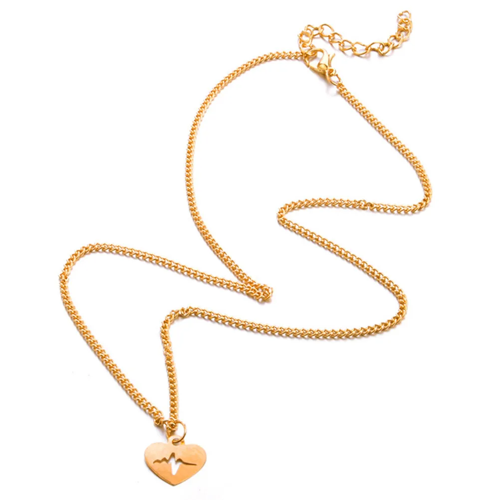 4Pcs Electrocardiogram Bracelet Set Thin Chain Rhinestone Plated Lightweight Jewelry Gift for Women Girls