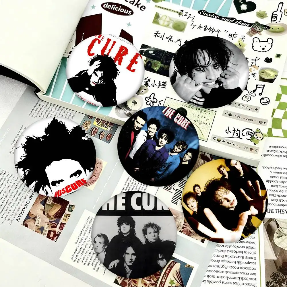 1pc Classic T-The C-Cure Rock Band Cartoon Style Badge Brooches On Backpack Decoration Round Enamel Pins For Accessorys