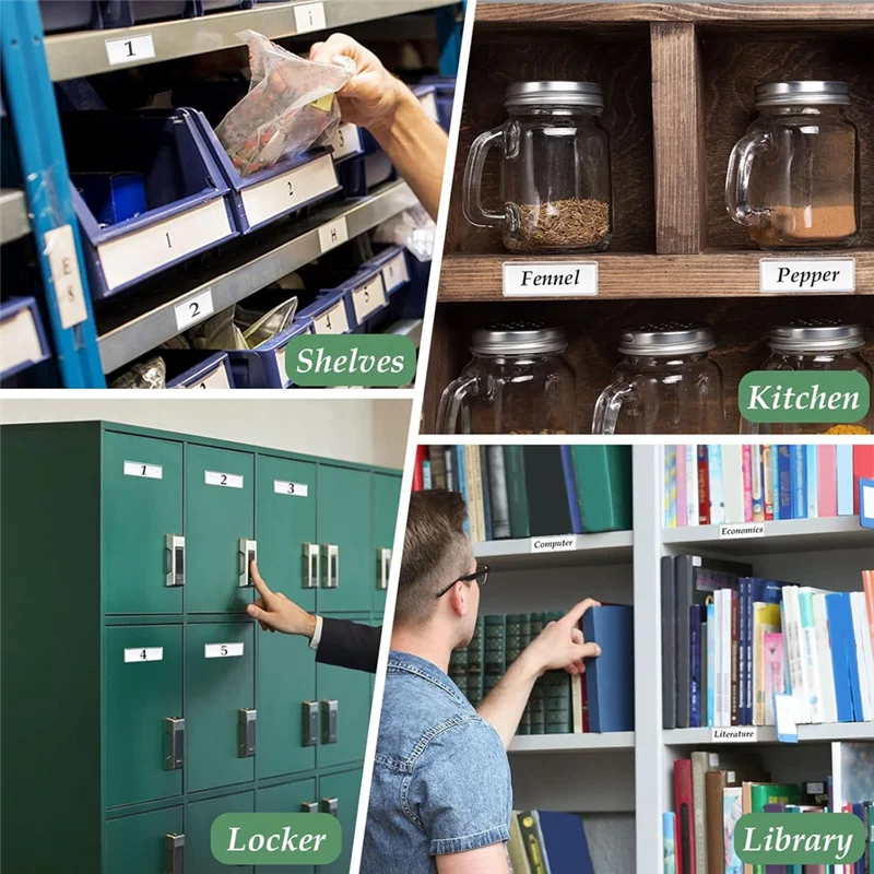 

AP-100Pcs Self Adhesive Label Holder Shelf Tag 3 X 1 Inch Sticking Index Card Pocket Clear Plastic Shelf Tag