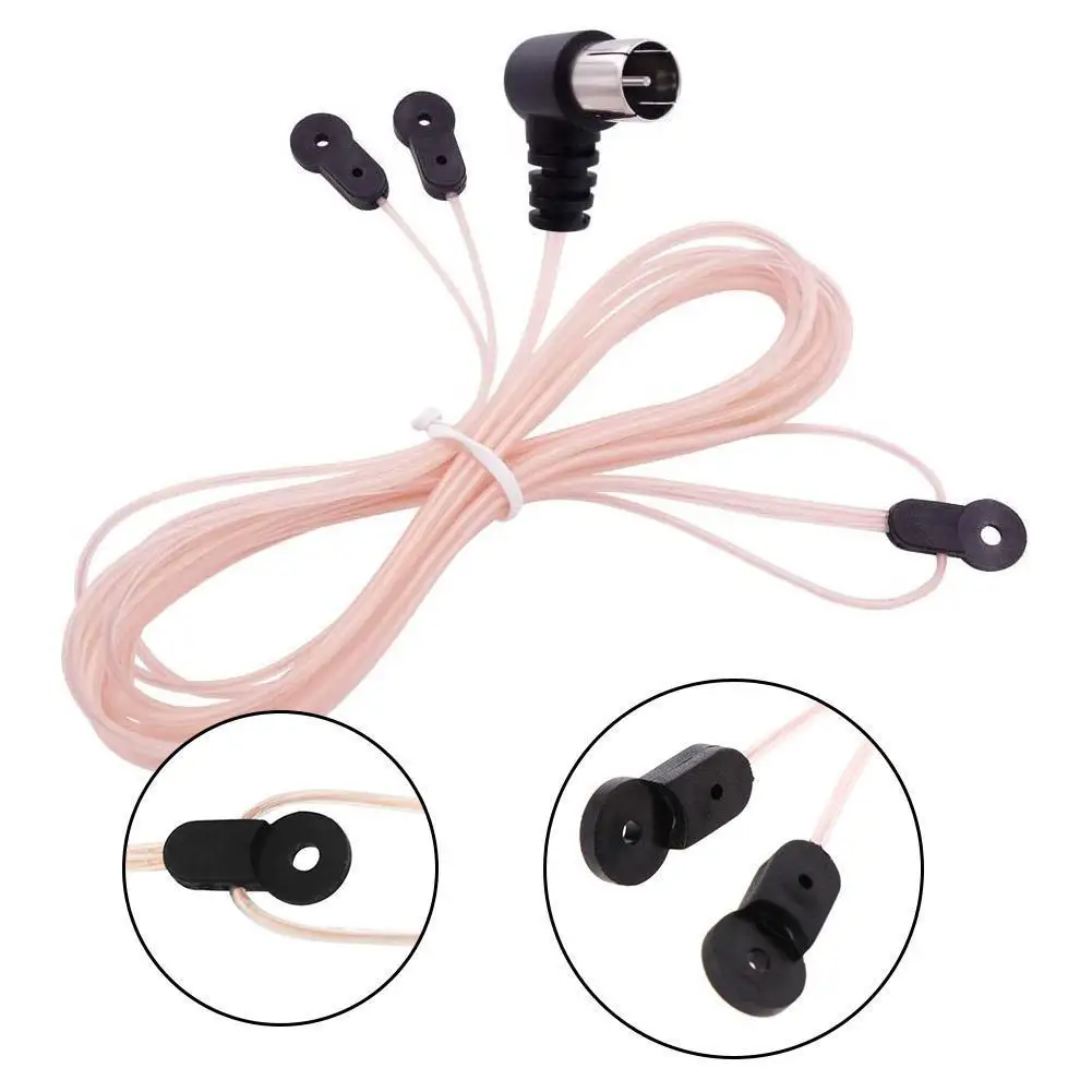FM Radio Antenna 75 OHM Dipole Indoor T Antennas HD Aerial Receiver Male Type F Connector For FM Radio Stations Indoor