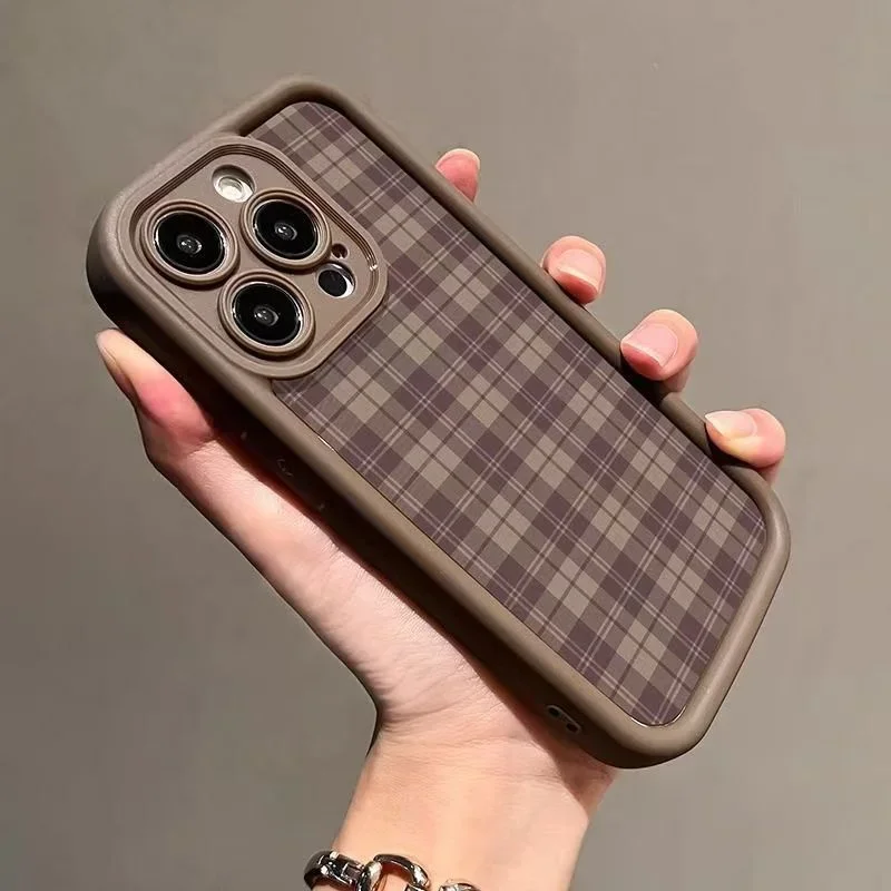 Retro Checkered Phone Cases For Samsung Galaxy S26 S25 S24 Note 20 Ultra S21 S22 S23 Plus A16 A56 A26 A55 A36 Drop-proof Cover