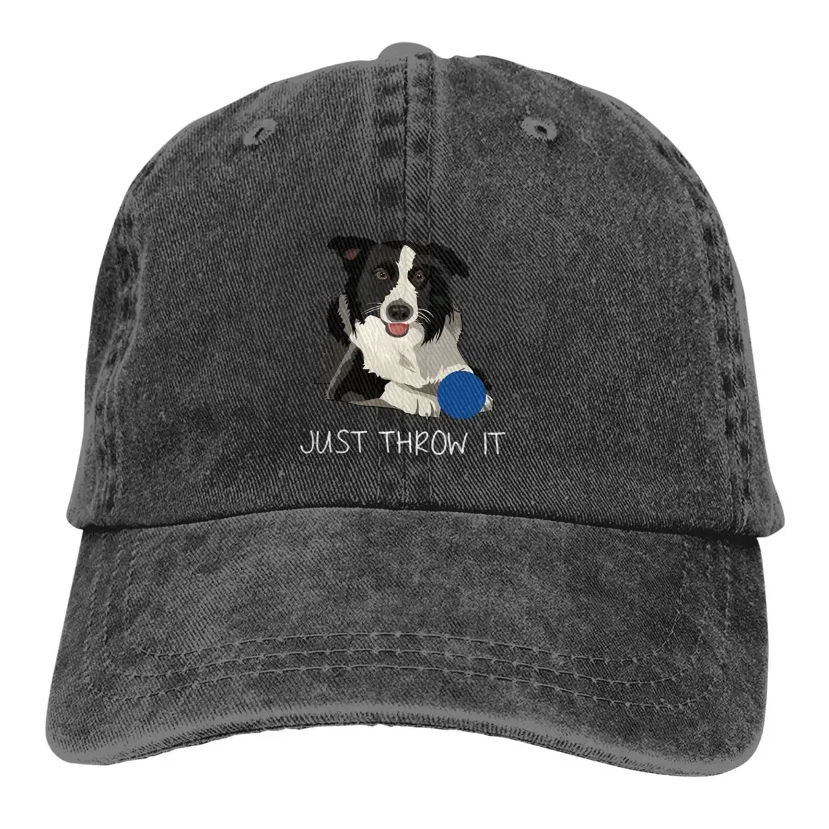 Summer Cap Sun Visor Just Throw It Funny Border Collie Dog Hip Hop Caps Collie Dog Cowboy Hat Peaked Hats