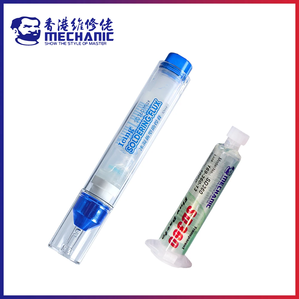 

MECHANIC Icing SD360 Max 10cc No-Clean Transparent Solder Paste Welding Advanced Oil Flux For PCB SMD BGA SMT Soldering Repair