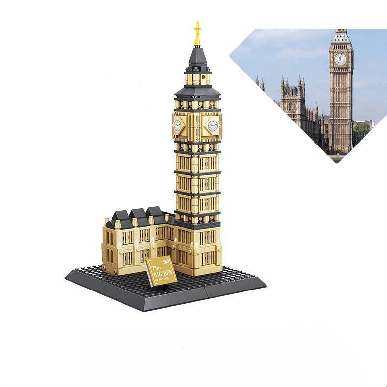 Creative Building Blocks Model London Elizabeth Tower Toy Blocks Set Architecture Printed Assemble Bricks Toys Birthday Gifts