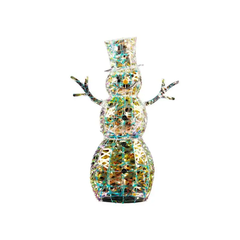 

Рождественское украшение в виде снеговика длиной 4 фута, праздничный декор с предварительной подсветкой и 100 теплыми белыми светодиодными фонарями для рождественских дисплеев в помещении и на открытом воздухе