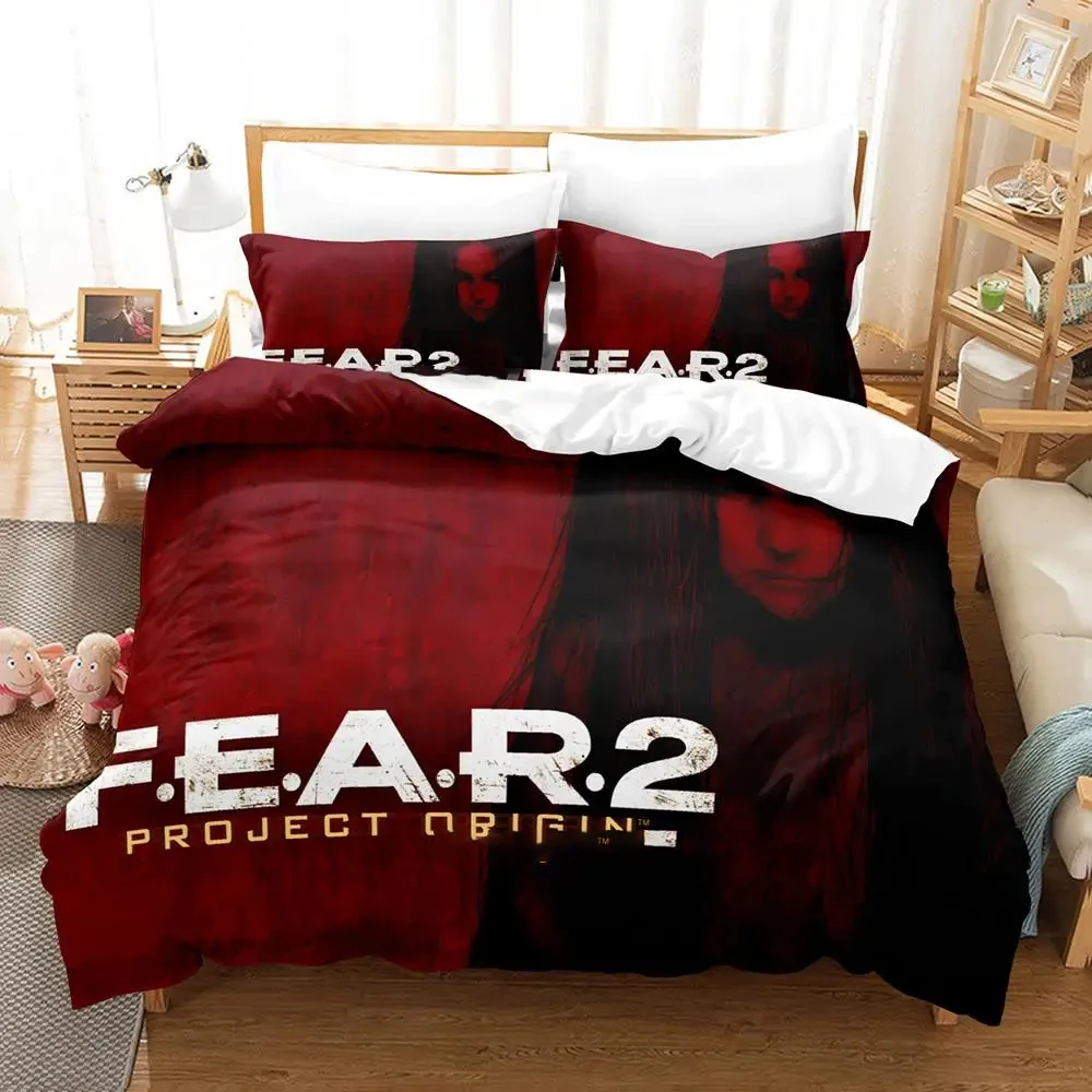 

3D Print F.E.A.R. 2 Project Origin Bedding Set Duvet Cover Bed Set Quilt Cover Pillowcase Comforter king Queen Size Boys Adult