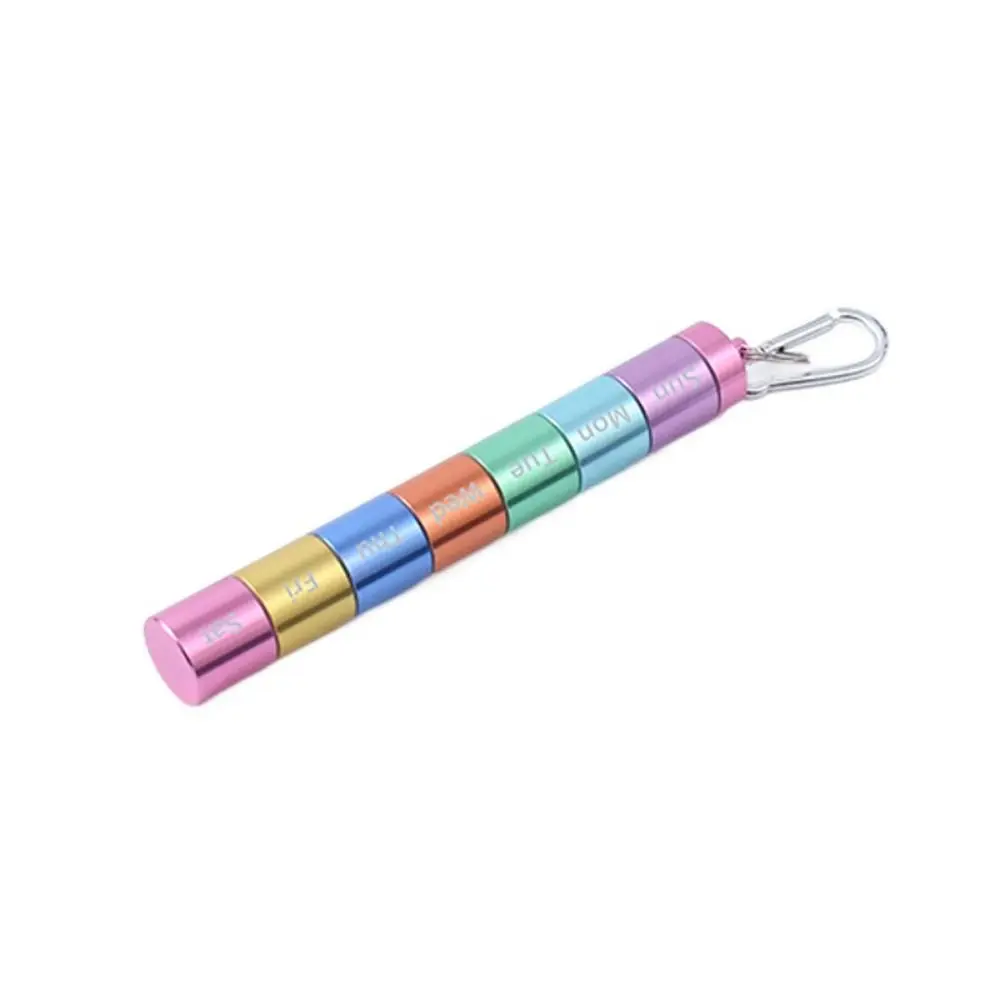 Aluminium Alloy Weekly Pill Box Compact Portable Medicine Organizer Waterproof Stackable Mini Metal Pill Container Travel
