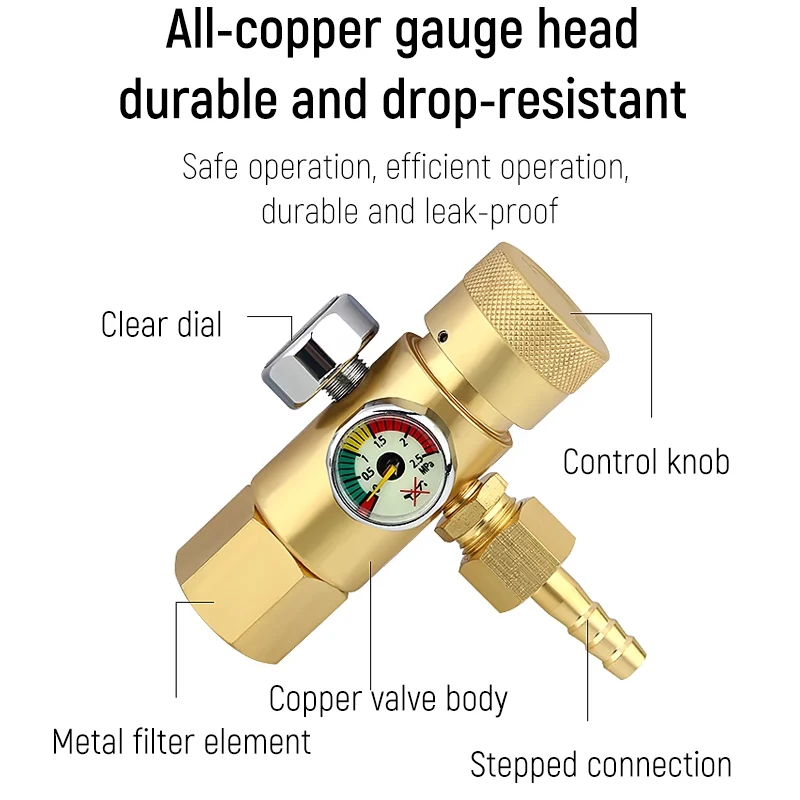 아세틸렌/프로판 용접 가스 미터용 조절 가능한 황동 산소 압력 조절 밸브 게이지 황동 용접 가스 조절기