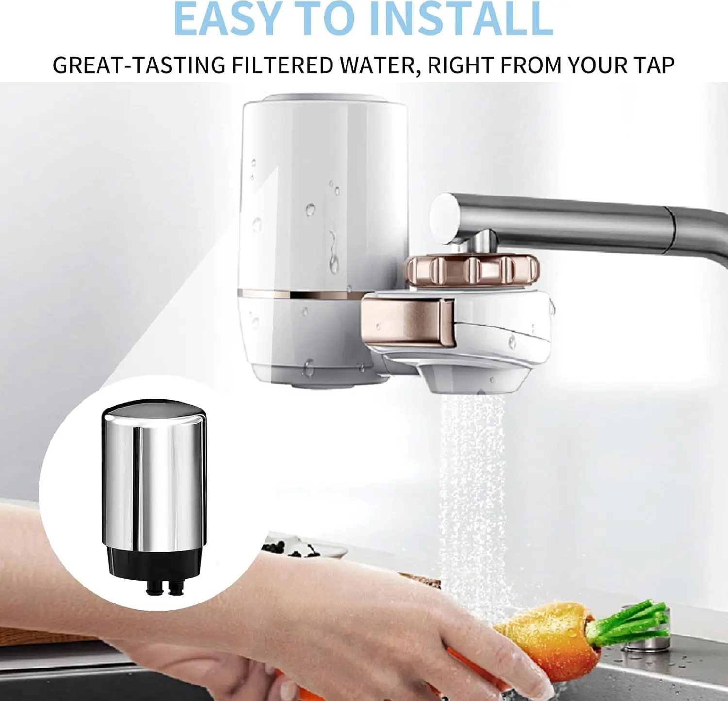 4-pack kranenfilterpatroon (FR-200,FF-100), vervanging voor Brita ®   Kraanfilter, waterfilter compatibel met Brita ®   Kraan