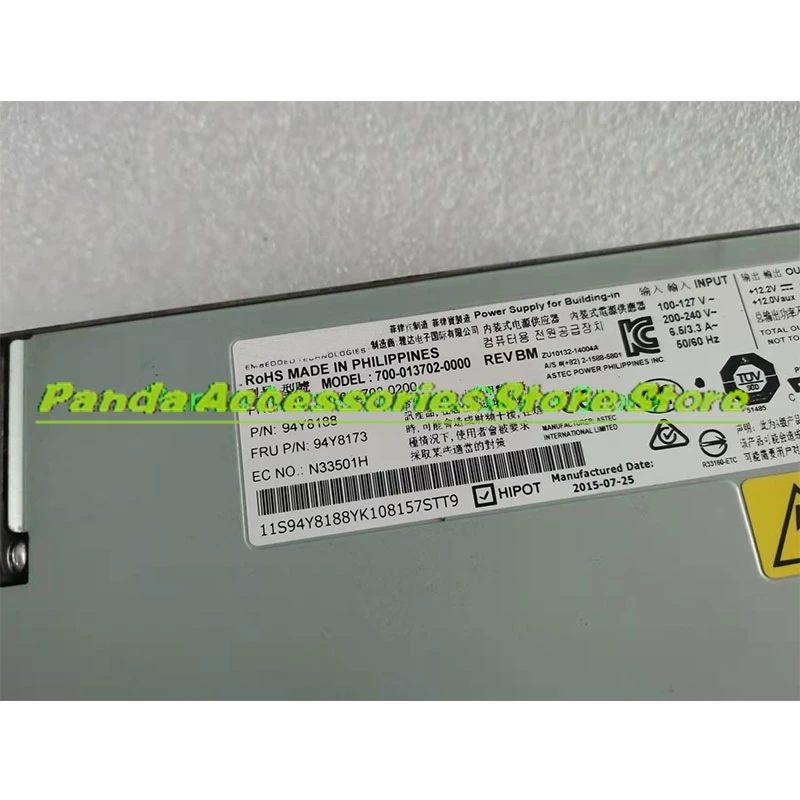 700-013702-0000 700-013702-0200 550W 00YL562 00YL563 94Y8139 94Y8188 X3550 3650 M5 Power Board Assembly