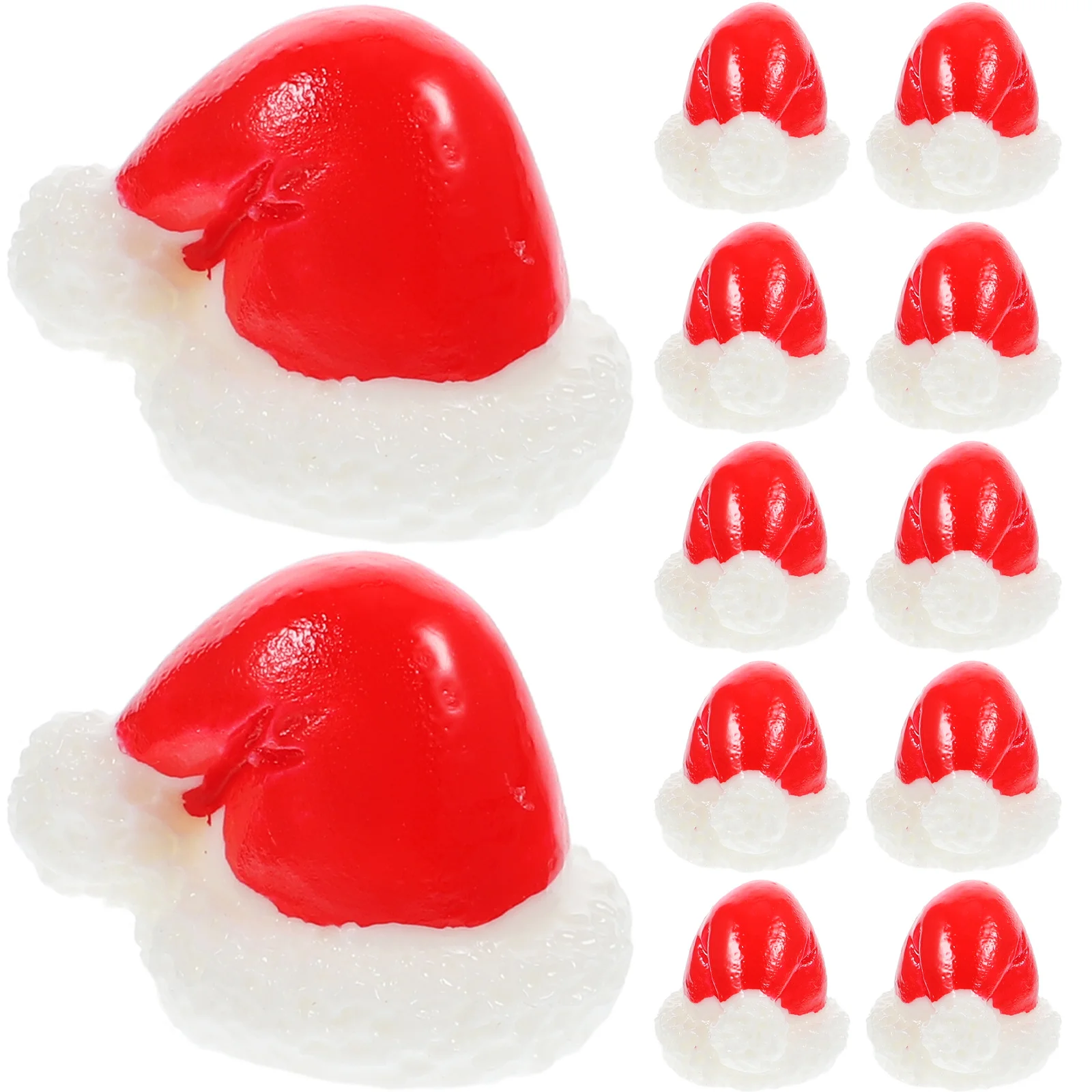

24Pcs Mini Christmas Hat Ornaments Resin Christmas Table Decorations Desktop Ornaments Miniatures Miniatures