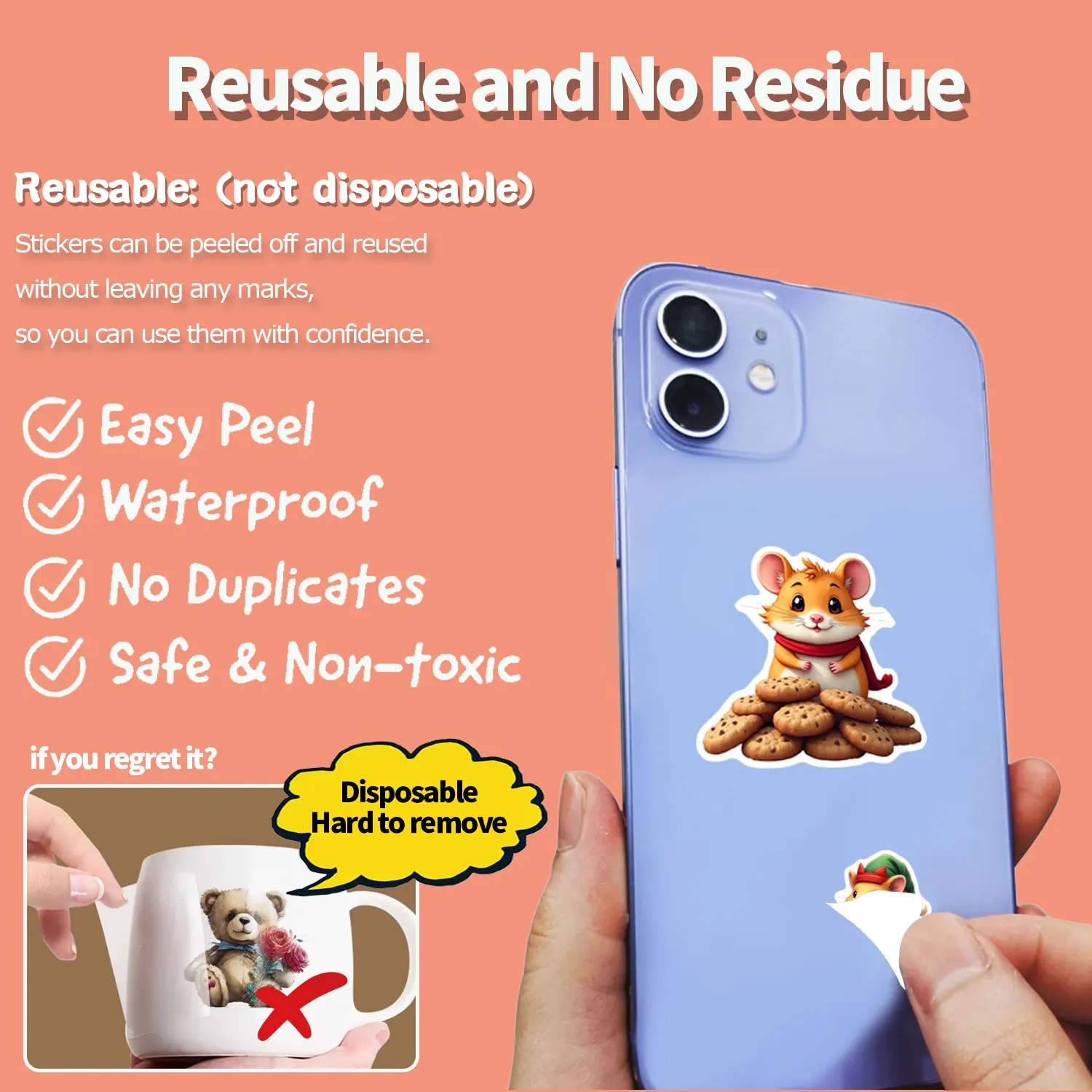 30 Pz/set Irregolare Di Natale Animale Amabile Adesivi Impermeabili Riutilizzabili/Nessun Residuo DlY Decorazione Artigianale Festival Scrapbooking Etichetta