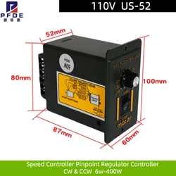 110V 6W-400W US-52 Motor Speed Controller Pinpoint Regulator Controller Forward & Backward AC 110V 6-400W