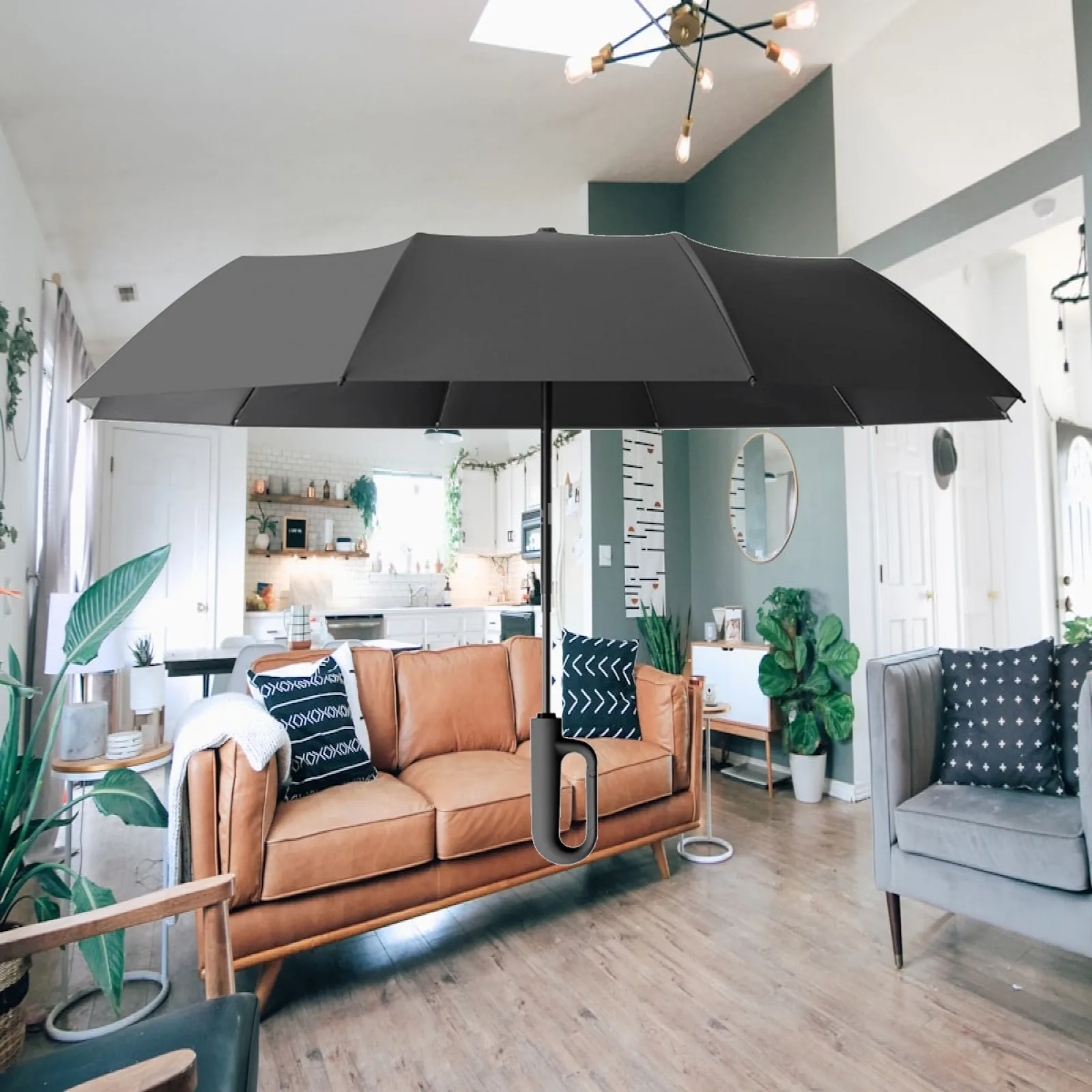 Ring buckle umbrella, automatic folding umbrella, lightweight, compact with