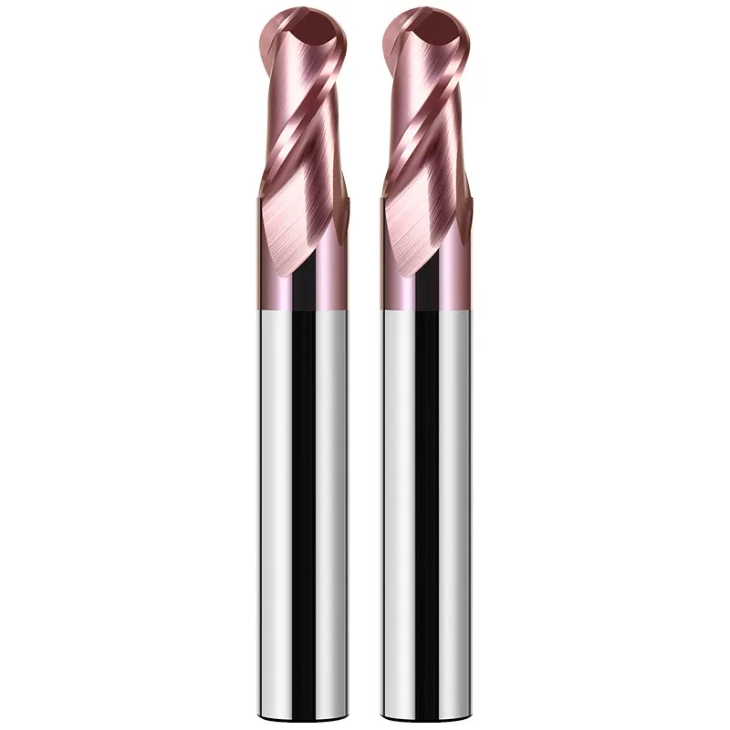 ROMTIC-Ball End Fresa, Aço De Tungstênio, Carboneto, Nano Revestimento, 2-Flauta, CNC, Usinagem Mecânica, Centro End Mill Tools, HRC60