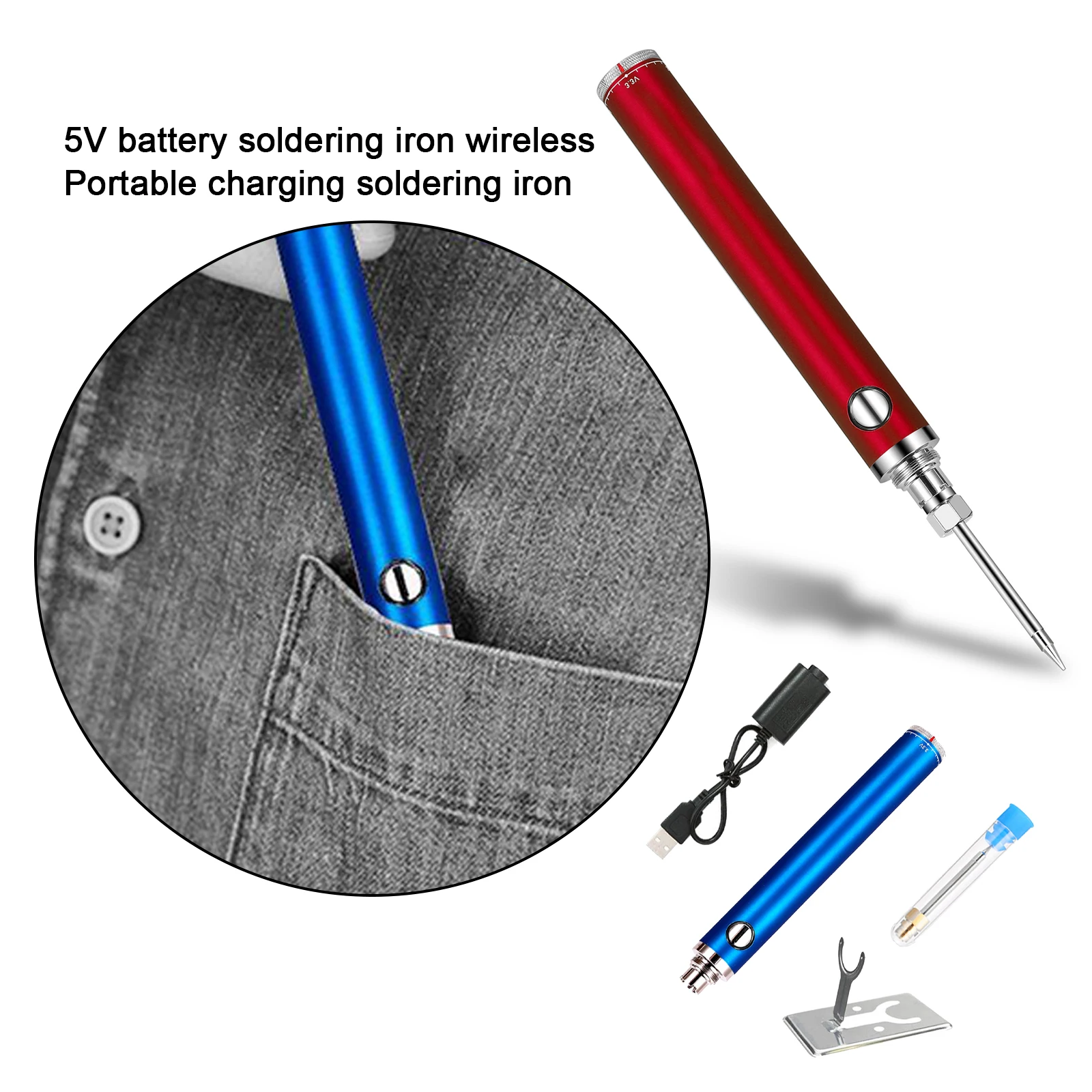 5V 8W Soldering Iron Wireless Charging Welding Tool Alloy Electric Soldering Iron Welding Rework Repair Tools