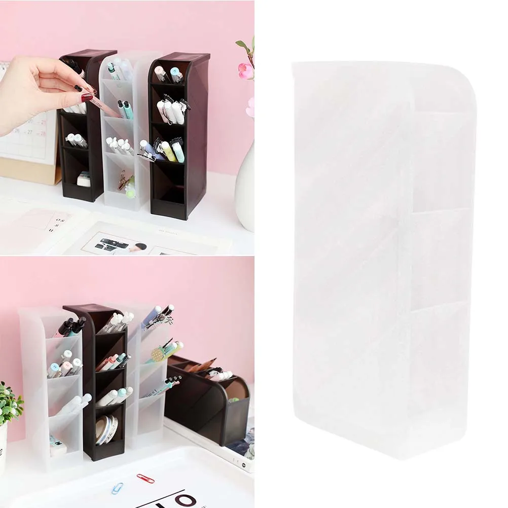 

Pen Storage Box Desk Holder Inclined Stationery Organizer Container Office Pencil