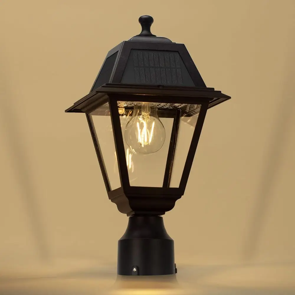 

Светодиодный уличный светильник, литой алюминиевый фонарь на столб, водонепроницаемый светильник от заката до рассвета, 200 люмен, основание 3 дюйма, для улицы (без батареи)