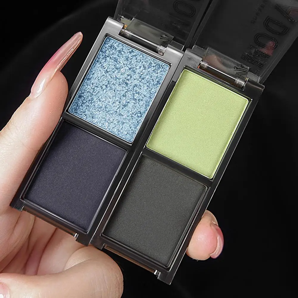 لوحة ظلال عيون سوداء غير لامعة أحمر داكن أزرق أخضر فضي اللون لامع ظلال عيون هايلايتر DIY مستحضرات تجميل للحفلات #6