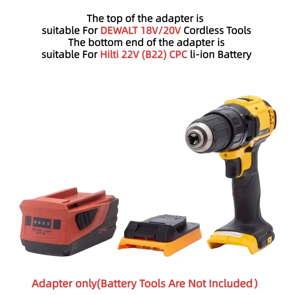 Para Hilti 22V (B22) Convertidor de batería de litio CPC a DeWalt 18V 20V MAX XR DCB Series Adaptador de herramienta de taladro inalámbrico (solo adaptador)