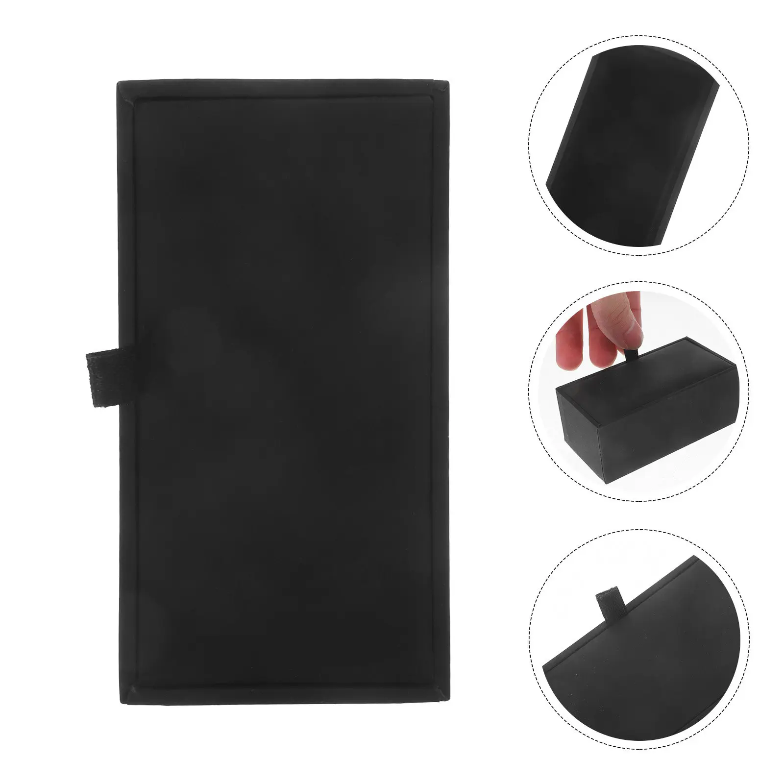 

Black Cufflinks Box Elegant Jewelry Gift Box for Men Portable Storage Display Case Travel Organizer Cufflinks Gift